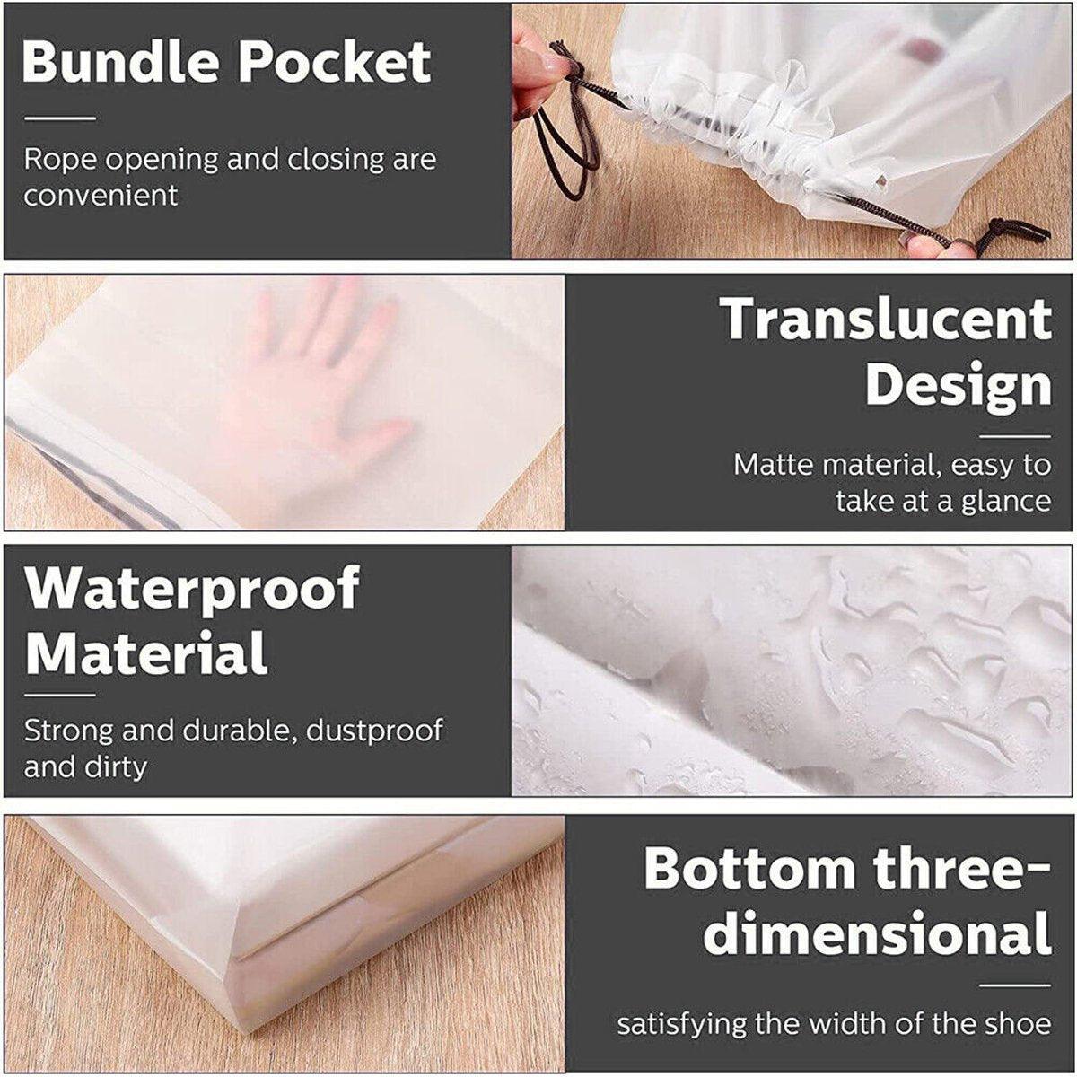 25PCS Portable Travel Shoe Bags Sport Storage Pouch Drawstring Dust Organizer - Brown-30*40cm 5