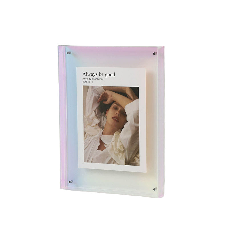 Acrylic Photo Frame Double-Sided Clear Display with Screw Mount – 16x21cm - Green 9