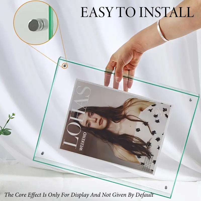 Acrylic Photo Frame Double-Sided Clear Display with Screw Mount – 16x21cm - Orange 5