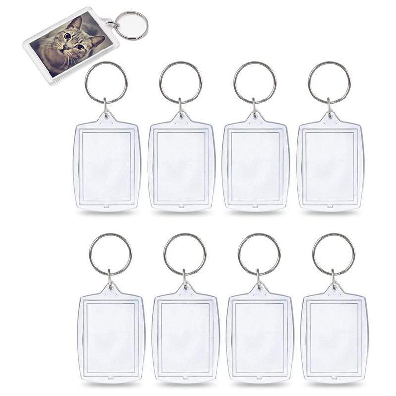 10PCS Clear Acrylic Photo Keyring - DIY Picture Frame Keychain Gifts 3