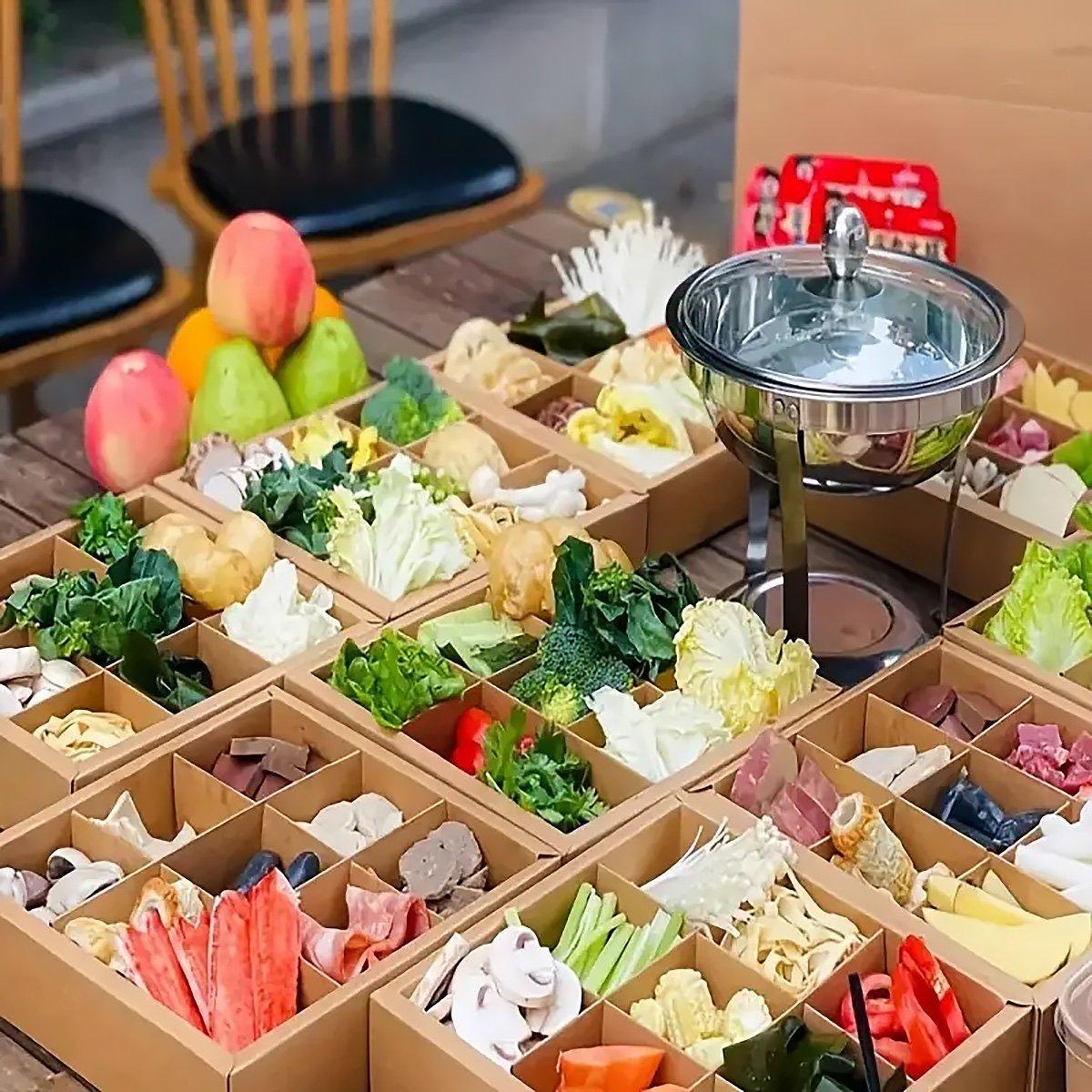 5PCS Kraft Paper Lunch Boxes Picnic Camping Food Containers Bento Sushi Packing - S-5Pcs 5