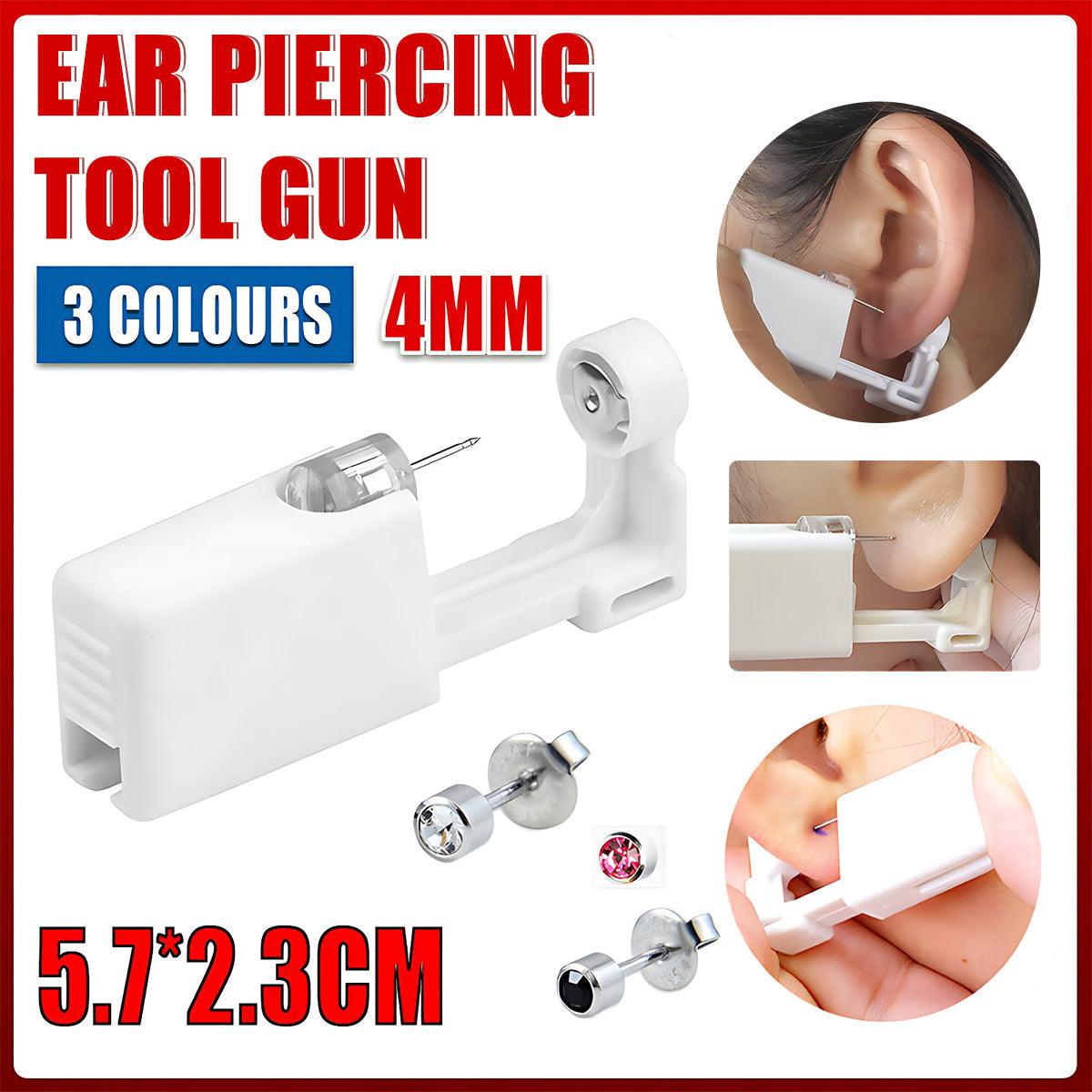 Disposable Sealed Ear Piercing Gun Kit Tool With 316L Stud Bone With Gem 1Pc - White
