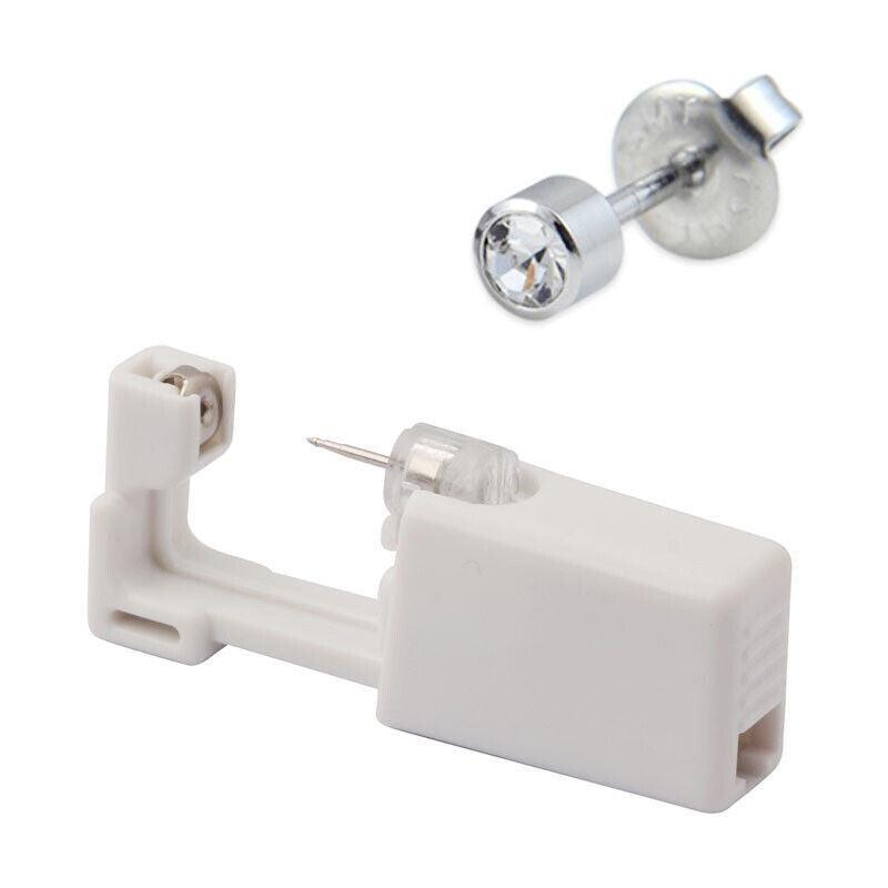 Disposable Sealed Ear Piercing Gun Kit Tool With 316L Stud Bone With Gem 1Pc - White 8