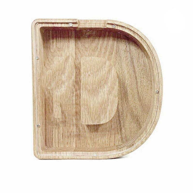 Wooden Piggy Bank Funny Letter or Guitar Coin Saving Money Box A–Z Gift Idea - I 9