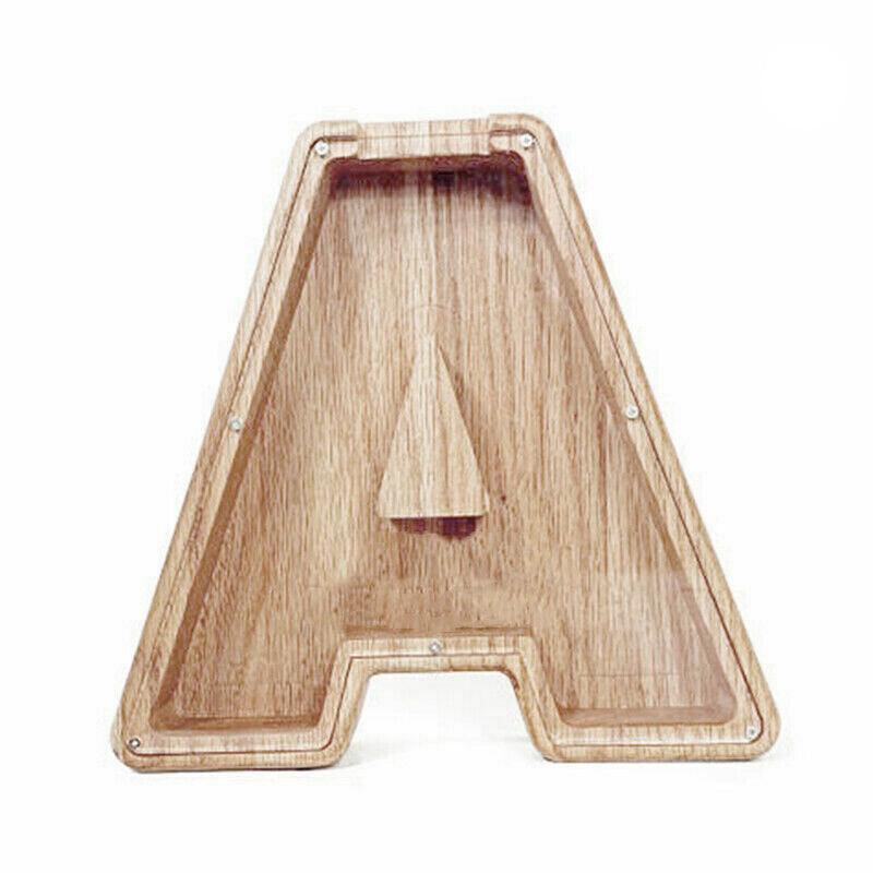 Wooden Piggy Bank Funny Letter or Guitar Coin Saving Money Box A–Z Gift Idea - Y 6