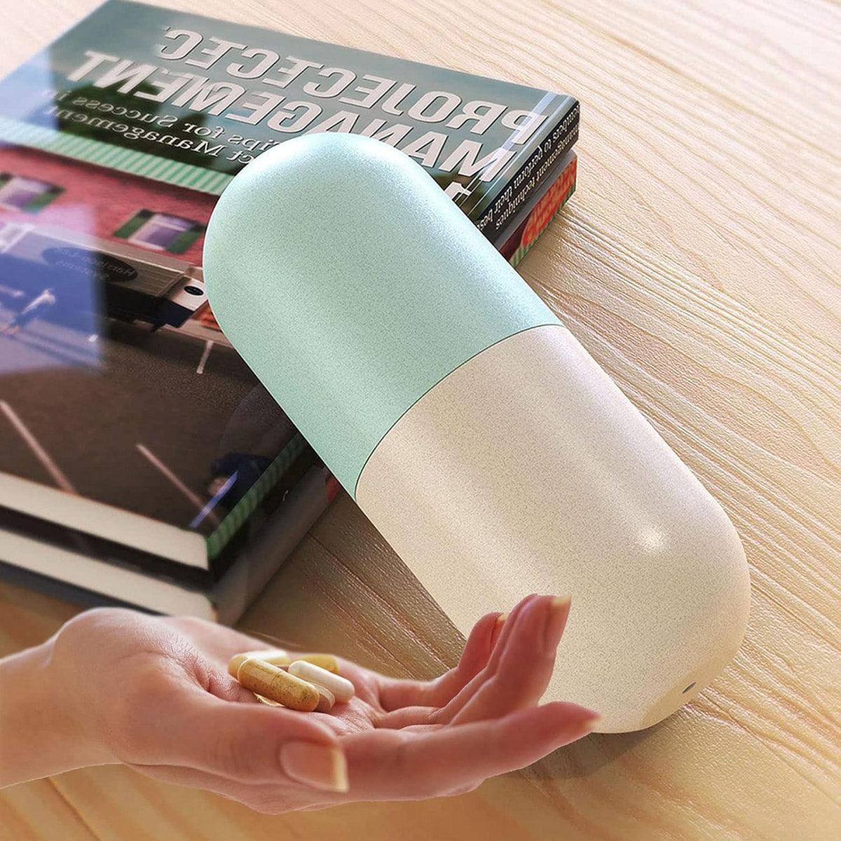 Sealed 7 Compartment Rotating Pill Box Weekly Travel Capsule Organizer Case 5