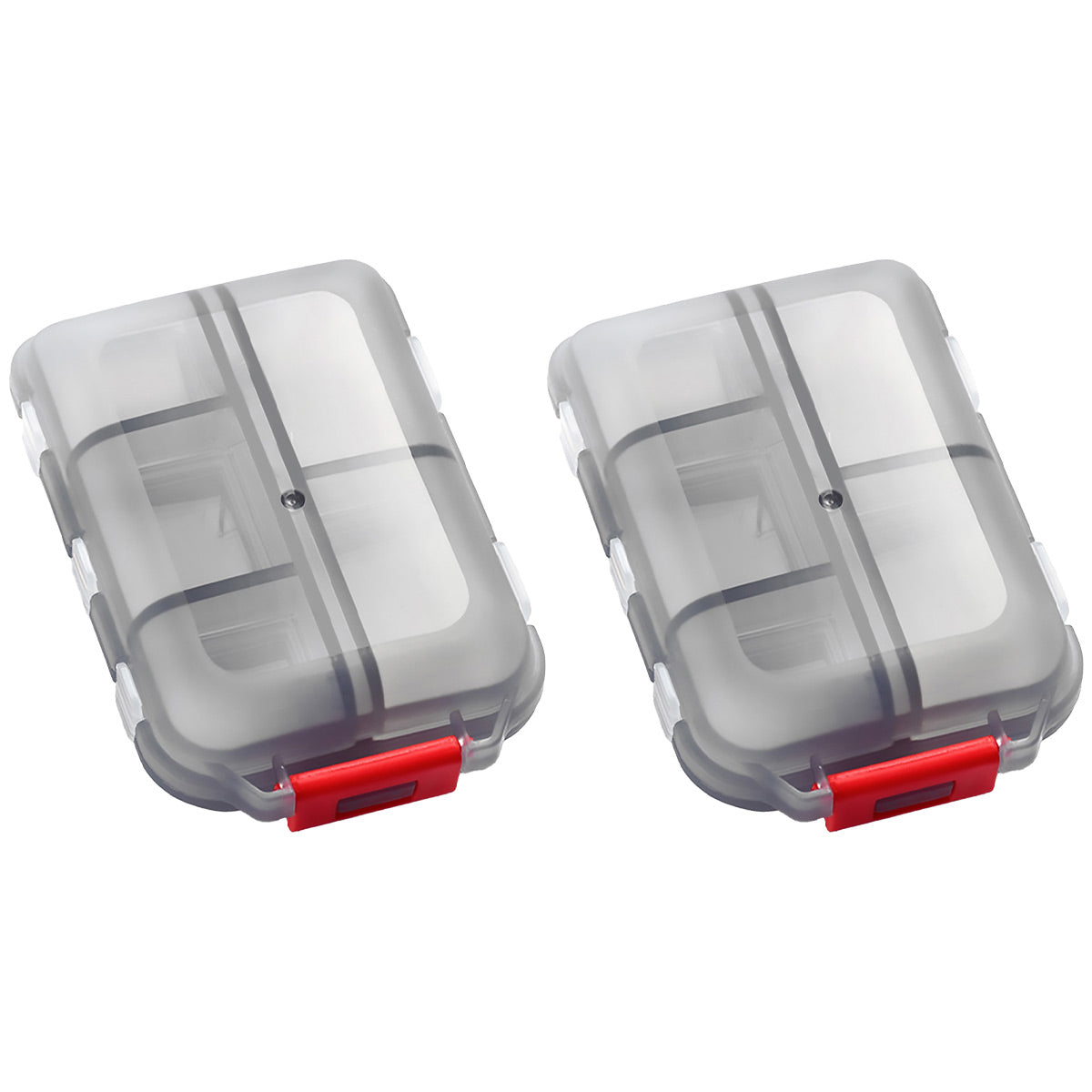 Small Pill Case Vitamin Holder Container 6/10Compartments Double Layer Holder - Purple-6 Grids 6