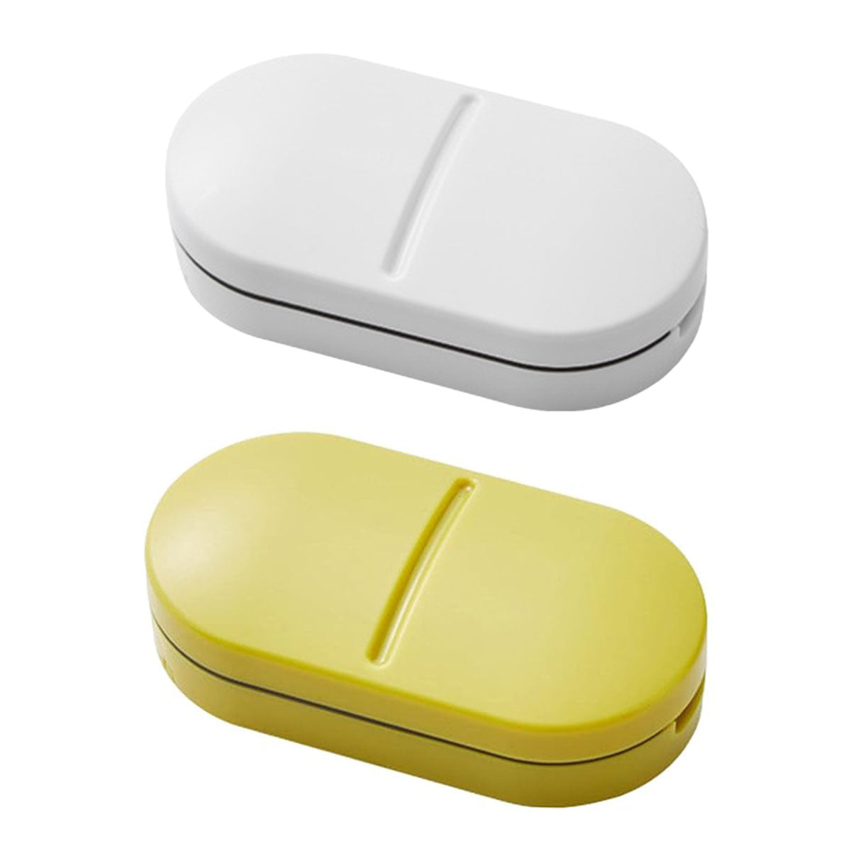 3PCS Tablet Cutter Pill Splitter Portable Medicine Box Pill Organizer Divider - Yellow