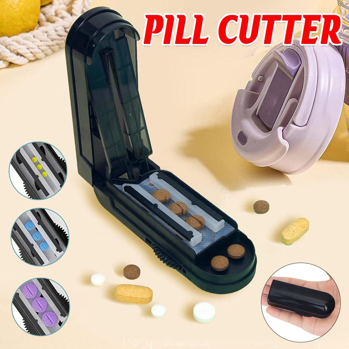 Pill Slicer Cutter Tablet Splitter Portable Pill Divider Medication Organizer