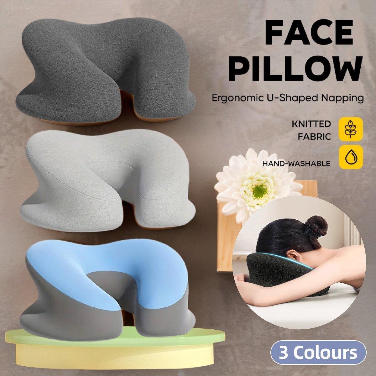 Universal Massage Table Face Cushion Pillow U Shape Head Face Down Rest Pillow - Blue