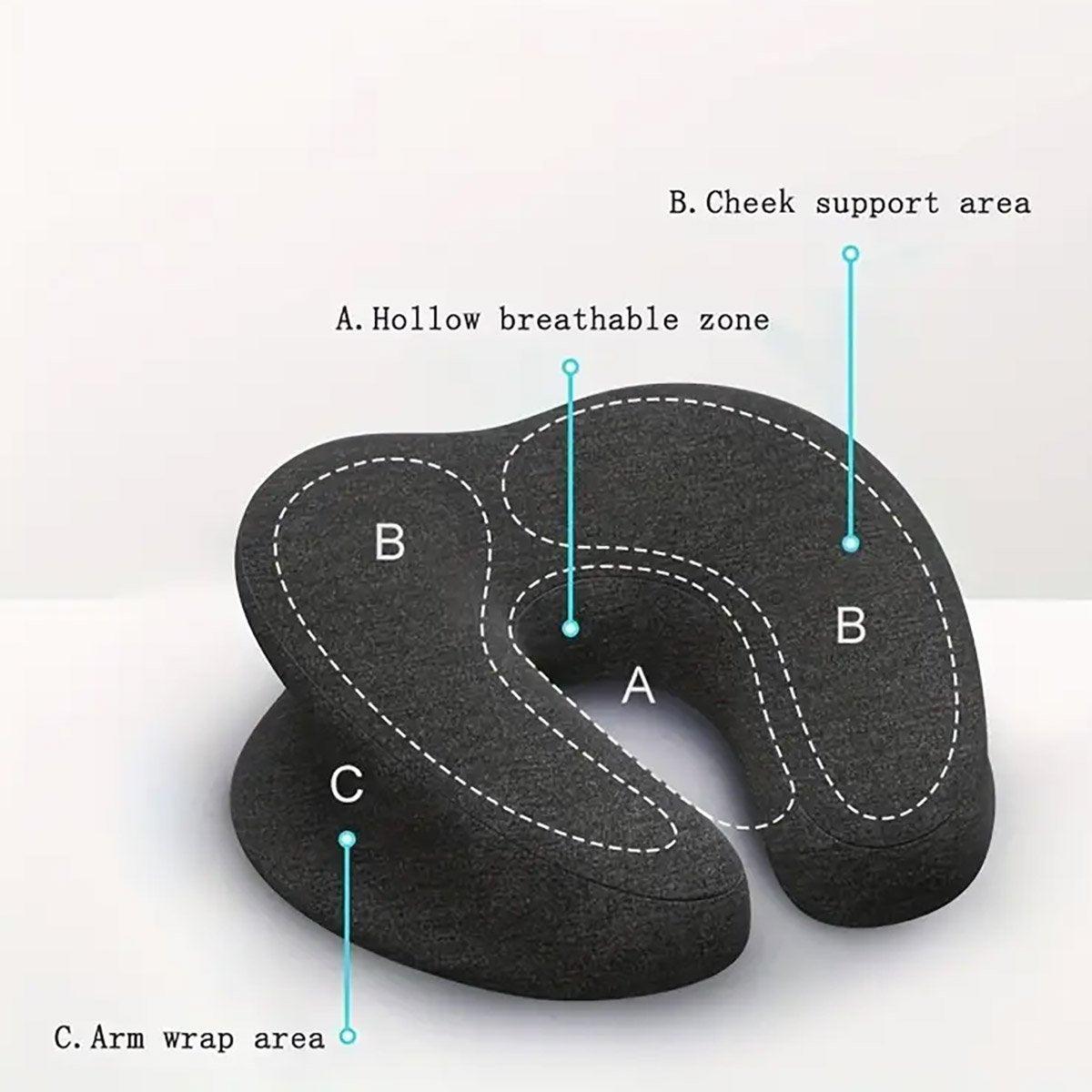 Universal Massage Table Face Cushion Pillow U Shape Head Face Down Rest Pillow - Dark Grey 5