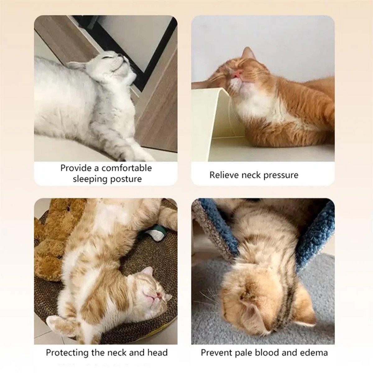 Dog Pet U Shaped Pillow Cartoon Breathable Cat Sleeping Cushion for All Seasons - Grey 4