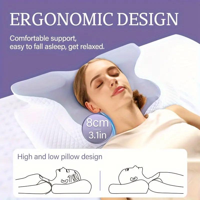 Memory Foam Butterfly Neck Pillow for Enhanced Comfort and Sleep Positioning 4