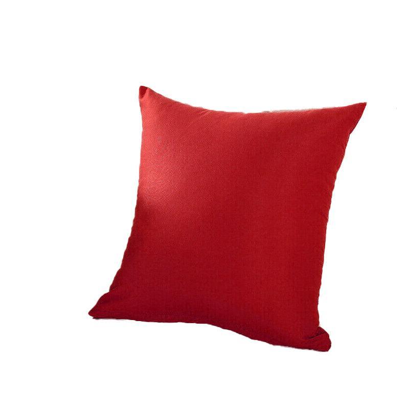 40x40cm Multicoloured Plain Solid Colour Cushion Cover Covers Decorative Pillow Case - Red 9