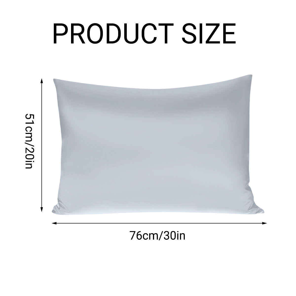 Silk Envelope Pillowcase Soft Satin Protective Cover for Bed Sleep Comfort - Silver 3