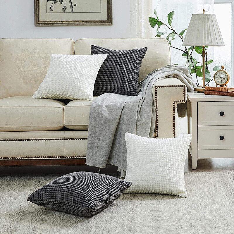 45X45 Plain Solid Colour Cushion Cover Decorative Pillow Case Home Multicoloured - Dark Grey 3