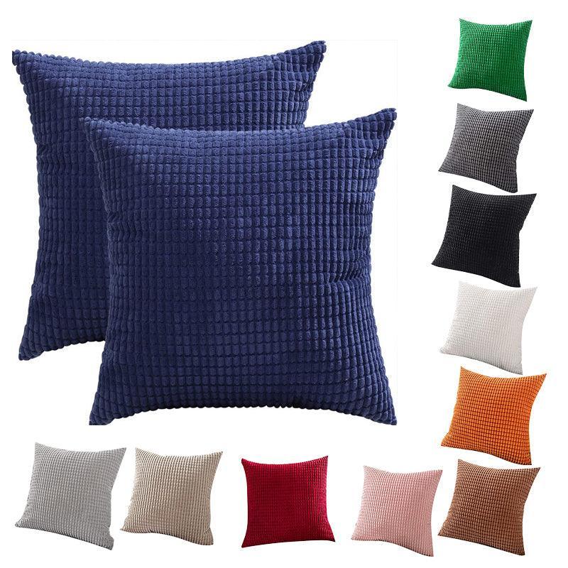 45X45 Plain Solid Colour Cushion Cover Decorative Pillow Case Home Multicoloured - Light Grey
