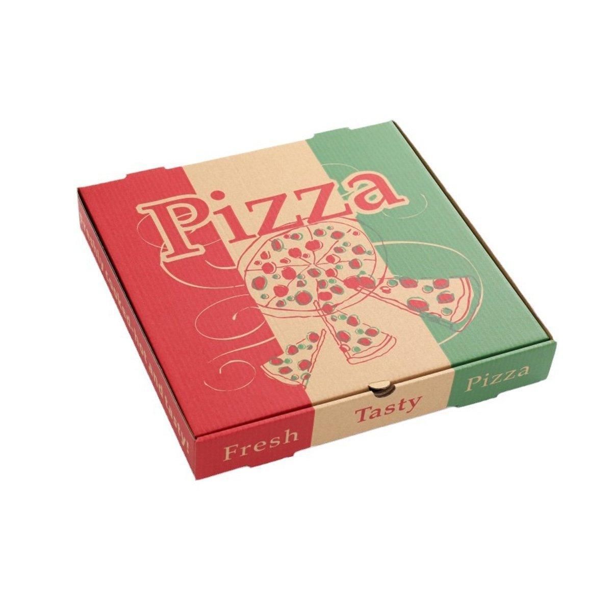 50pcs Pizza Packing Boxes Folding Box Durable Food Storage Containers Colourful - 11inch 10