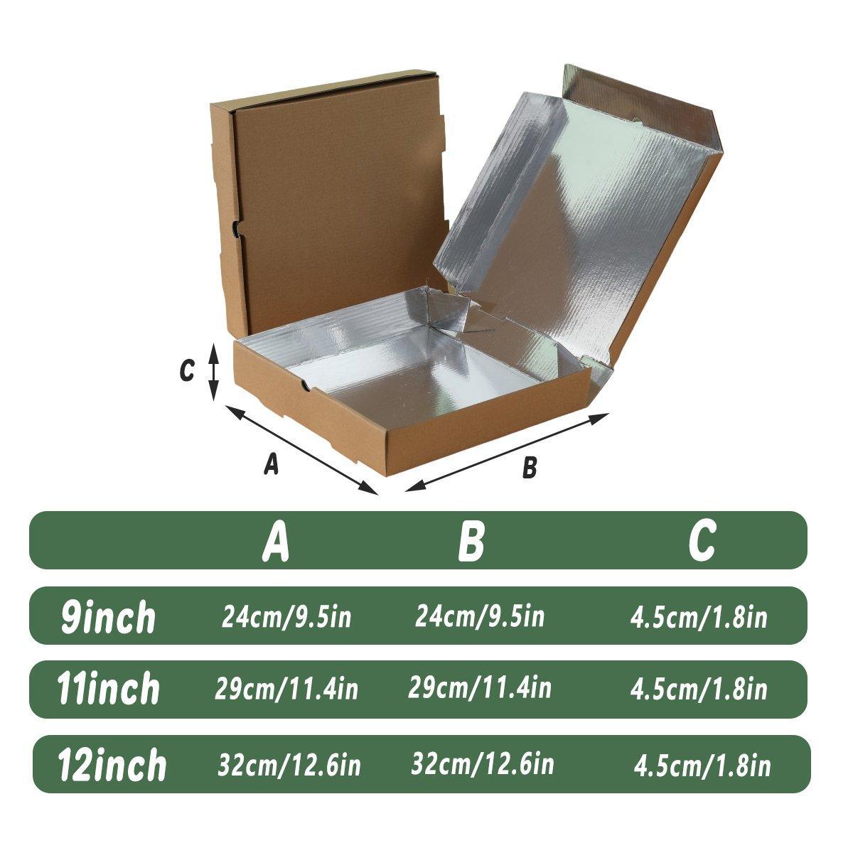 50pcs Aluminum Foil Pizza Packaging Paper Boxes Durable Food Storage Containers - 11inch 3