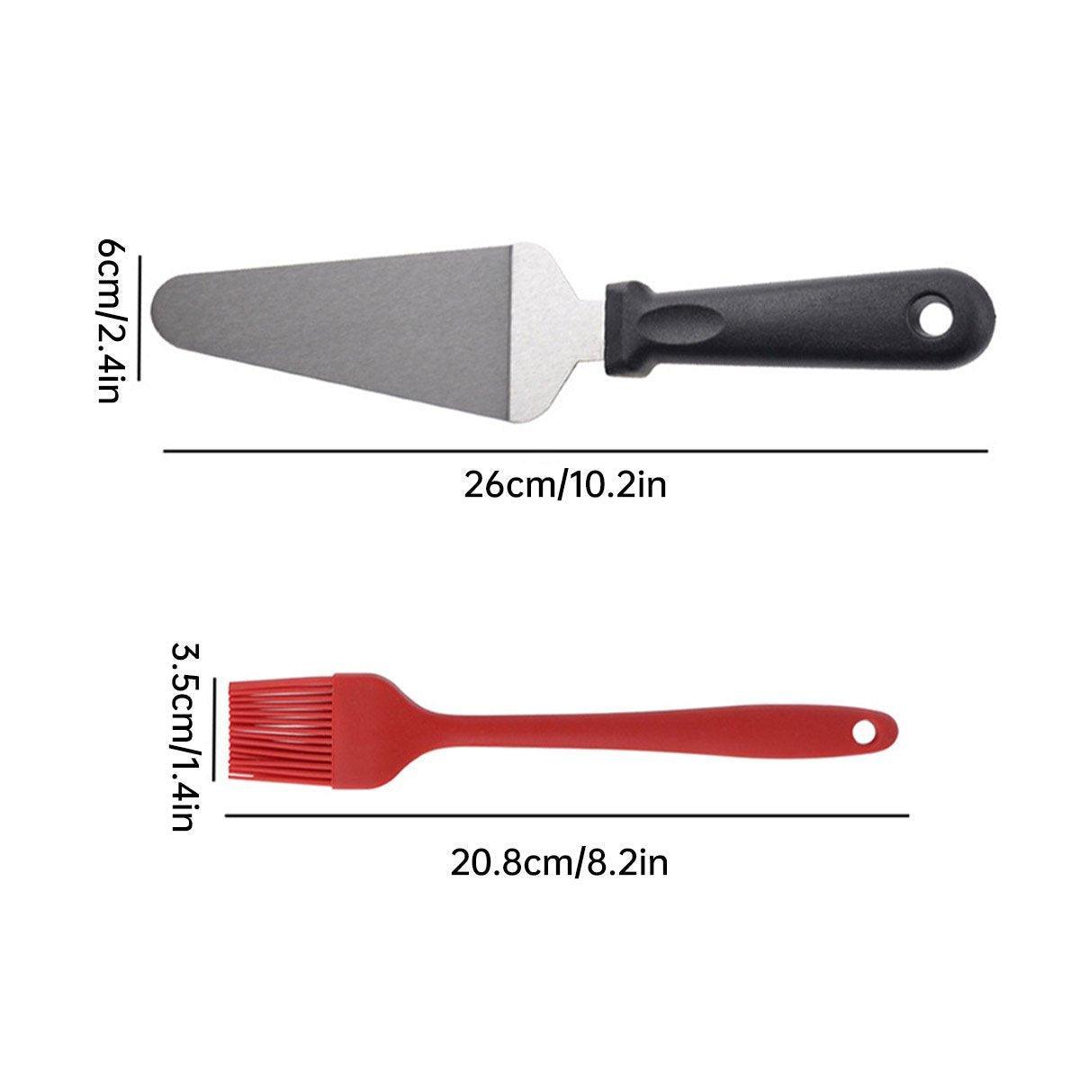 Aluminum Pizza Shovel 12Inch Pizza Transfer Tool with Pizza Cutter and Wheel Set 3