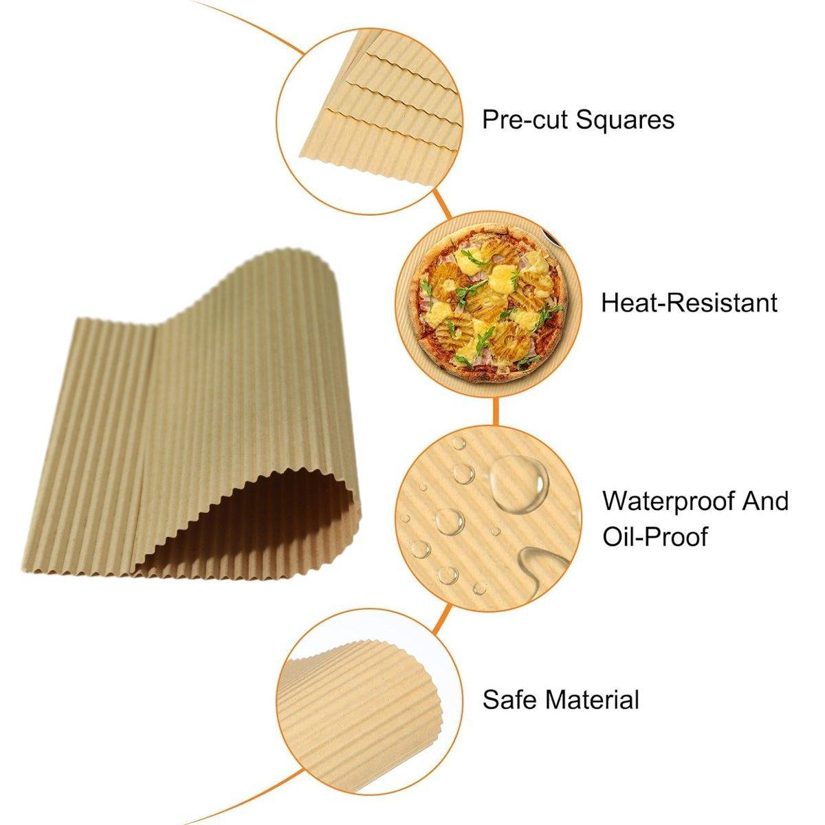 100PCS Pizza Box Pads Greaseproof Paper Food Liners Oil Resistant Pizza Mat - 10inch 5