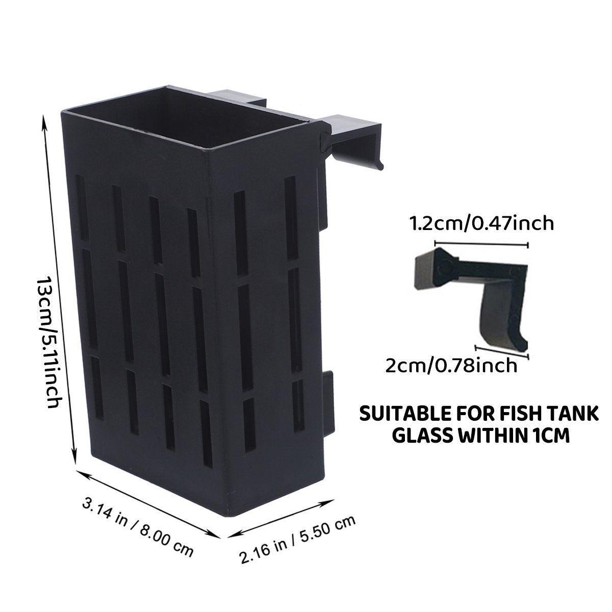 Hydroponic Plant Storage Rack Fish Tank Decoration Square Aquarium Basket Holder - White 3