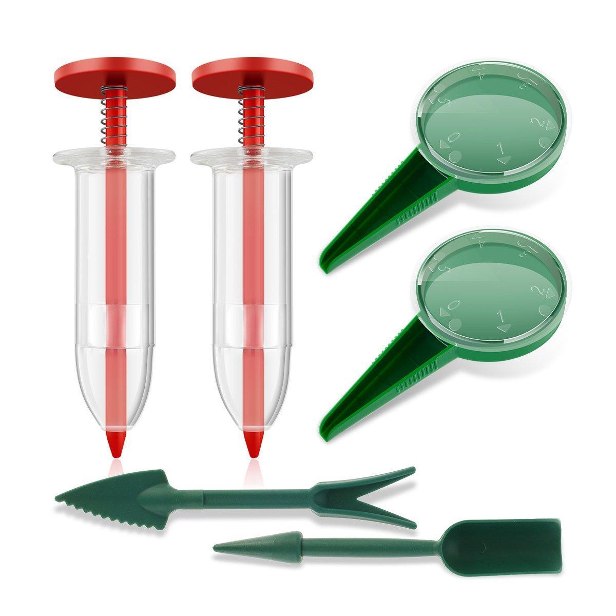 6PCS Garden Seeder Set Mini Seed Planting Tools Manual Seeder for Gardening - Coffee 6