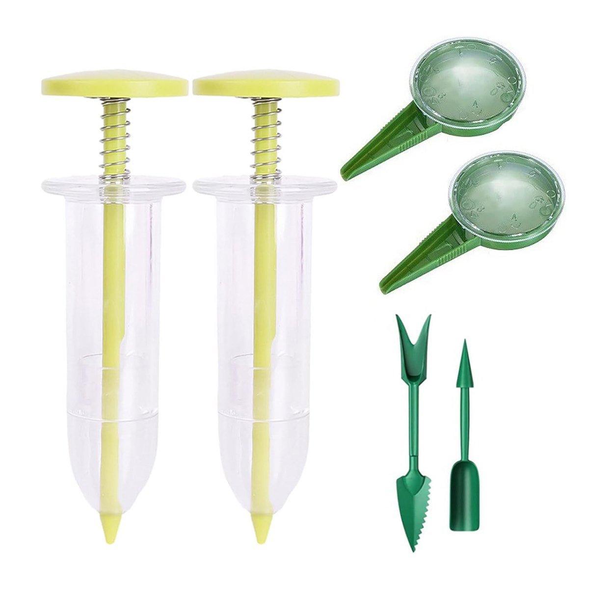 6PCS Garden Seeder Set Mini Seed Planting Tools Manual Seeder for Gardening - Coffee 7