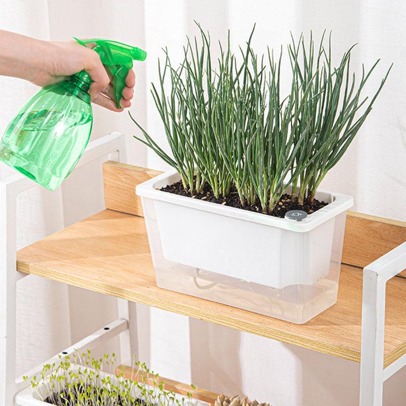 Balcony Vegetable Pot Planter Lazy Self Priming Flower Pot for Indoor Gardening - Green 4