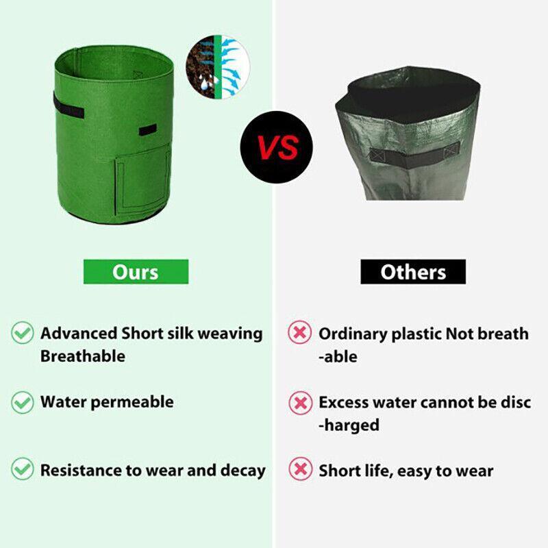 10 Gallon Potato Grow Planter Container Bag Pouch Root Plant Growing Pot Side Window - Black 5
