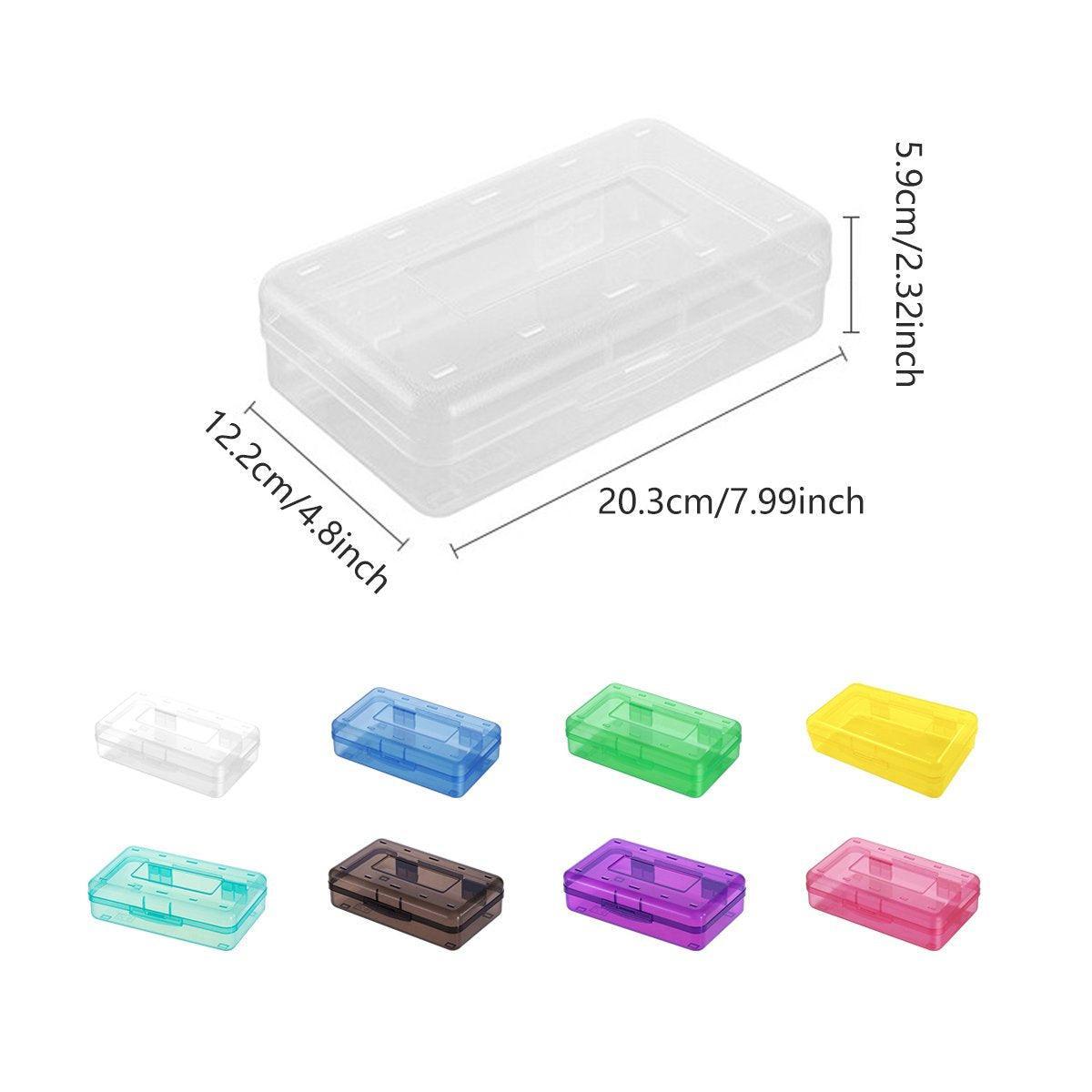 Large Capacity Transparent Plastic Pencil Case Multifunctional Student Art Box - Green 3