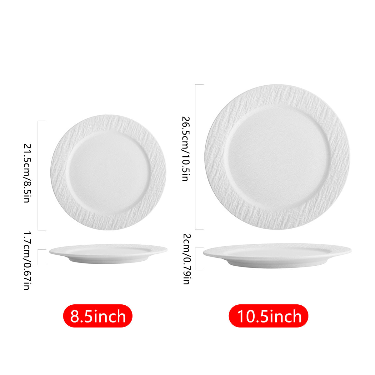 Ceramic Steak Vegetable Dessert Salad Plate Home Dinner Plate Kitchen Dining - 10.5inch 3