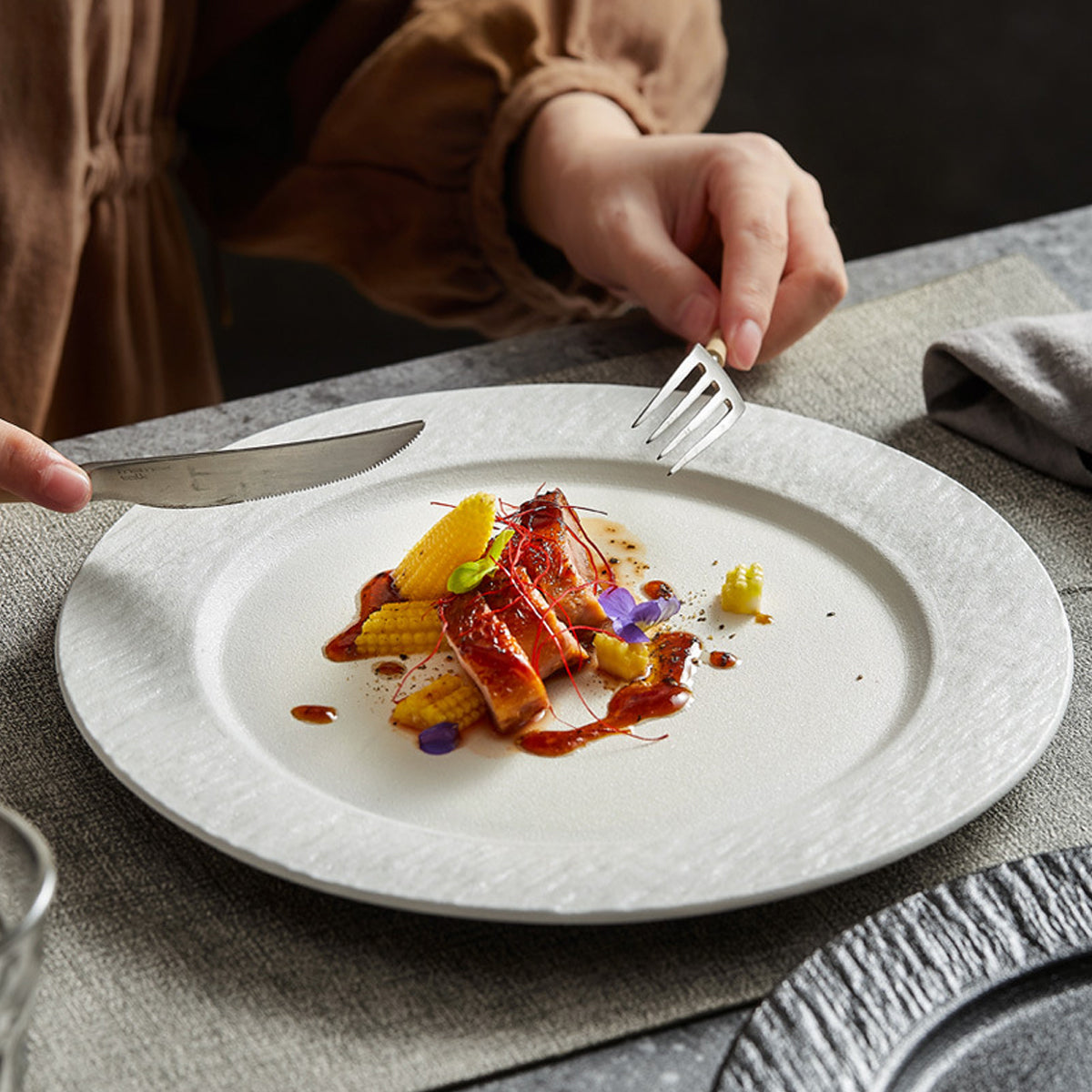 Ceramic Steak Vegetable Dessert Salad Plate Home Dinner Plate Kitchen Dining - 10.5inch 5