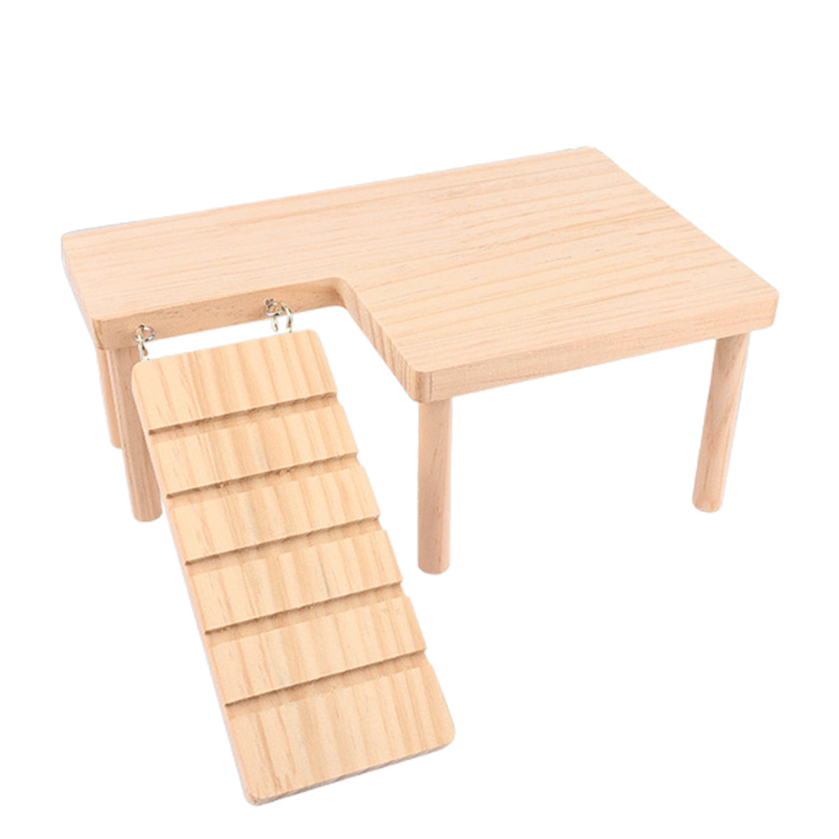 Hamster Wood Stand Platform with Ladder Small Animal Toy Hamster Rat Accessories - L-shape 7