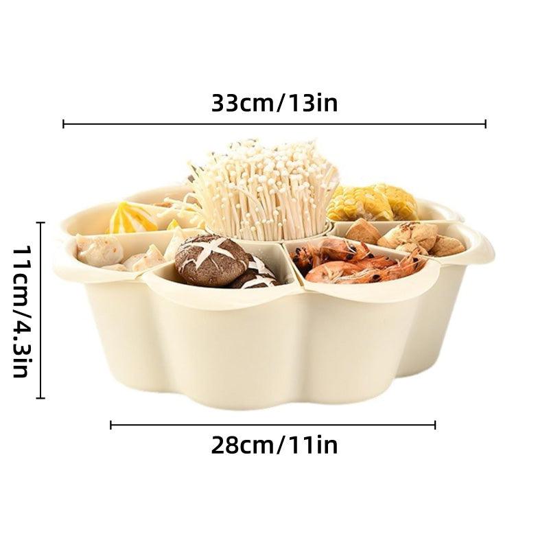 Multifunctional Hot Pot Platter 9 Grid Serving Dish Vegetable Snack Plate Tray 3