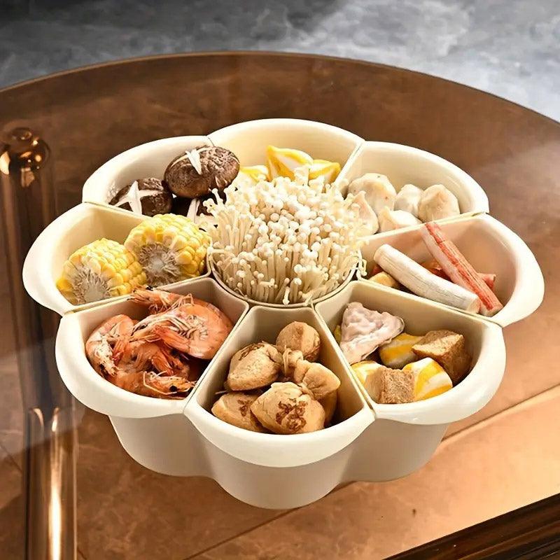 Multifunctional Hot Pot Platter 9 Grid Serving Dish Vegetable Snack Plate Tray 4