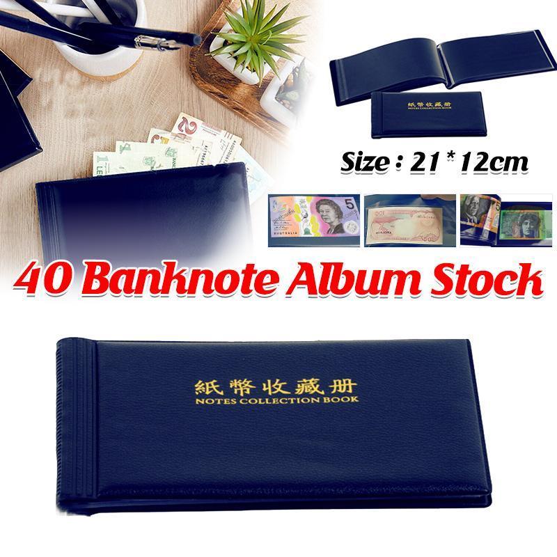 Navy BankNote 40 Pages Album Stock Collection Storage Currency Holder Pocket 5