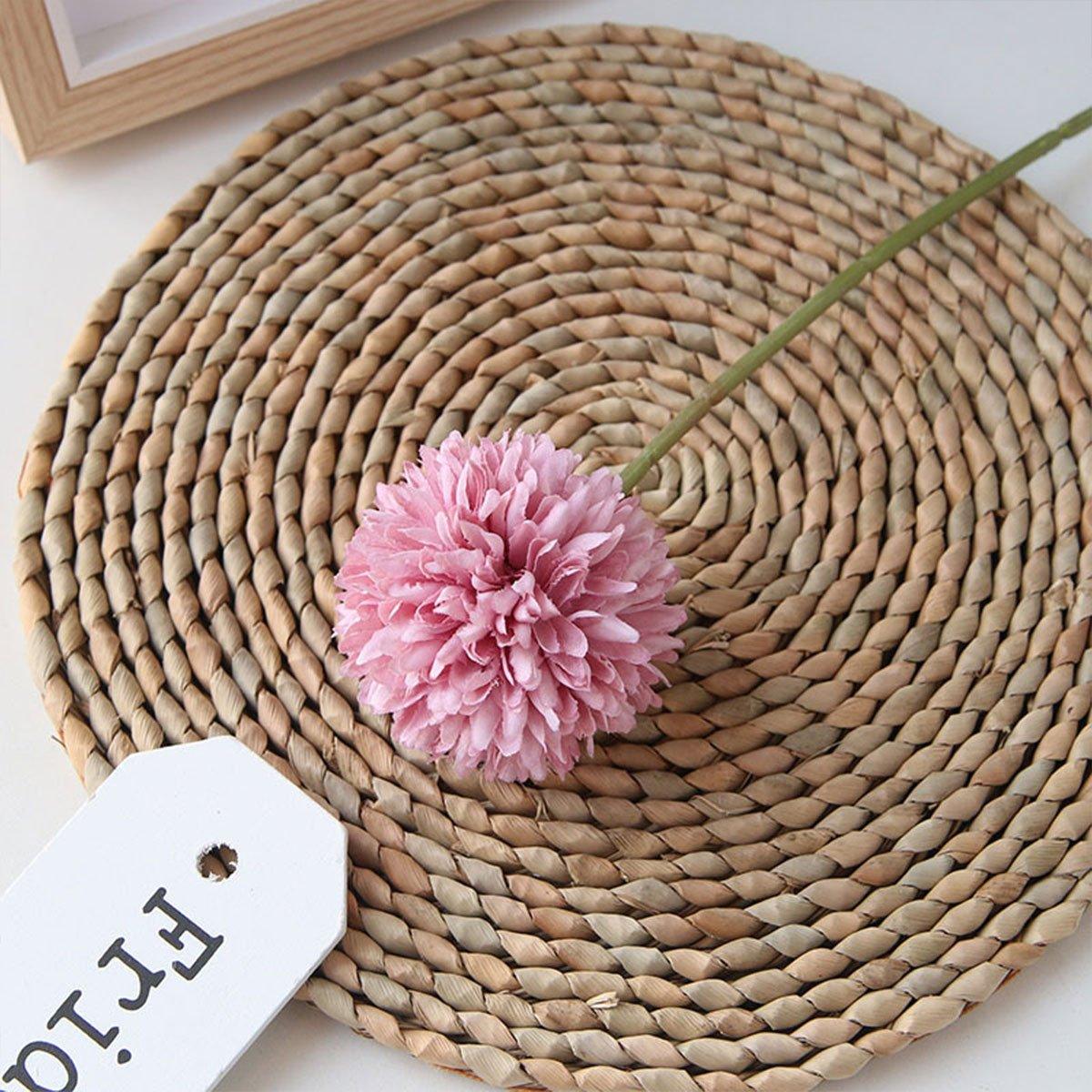 12pcs Artificial Dandelion Fake Flower Simulation Arrangement Desktop Decoration - Purple 5
