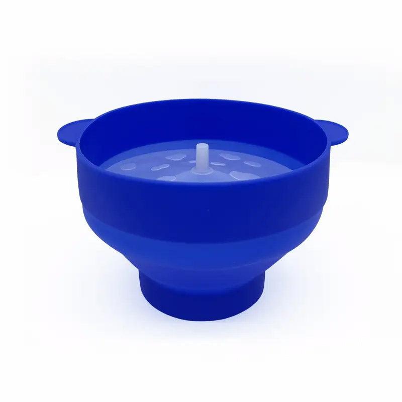 High Temperature Resistant Silicone Popcorn Bucket Collapsible Bowl with Handle - Black 9