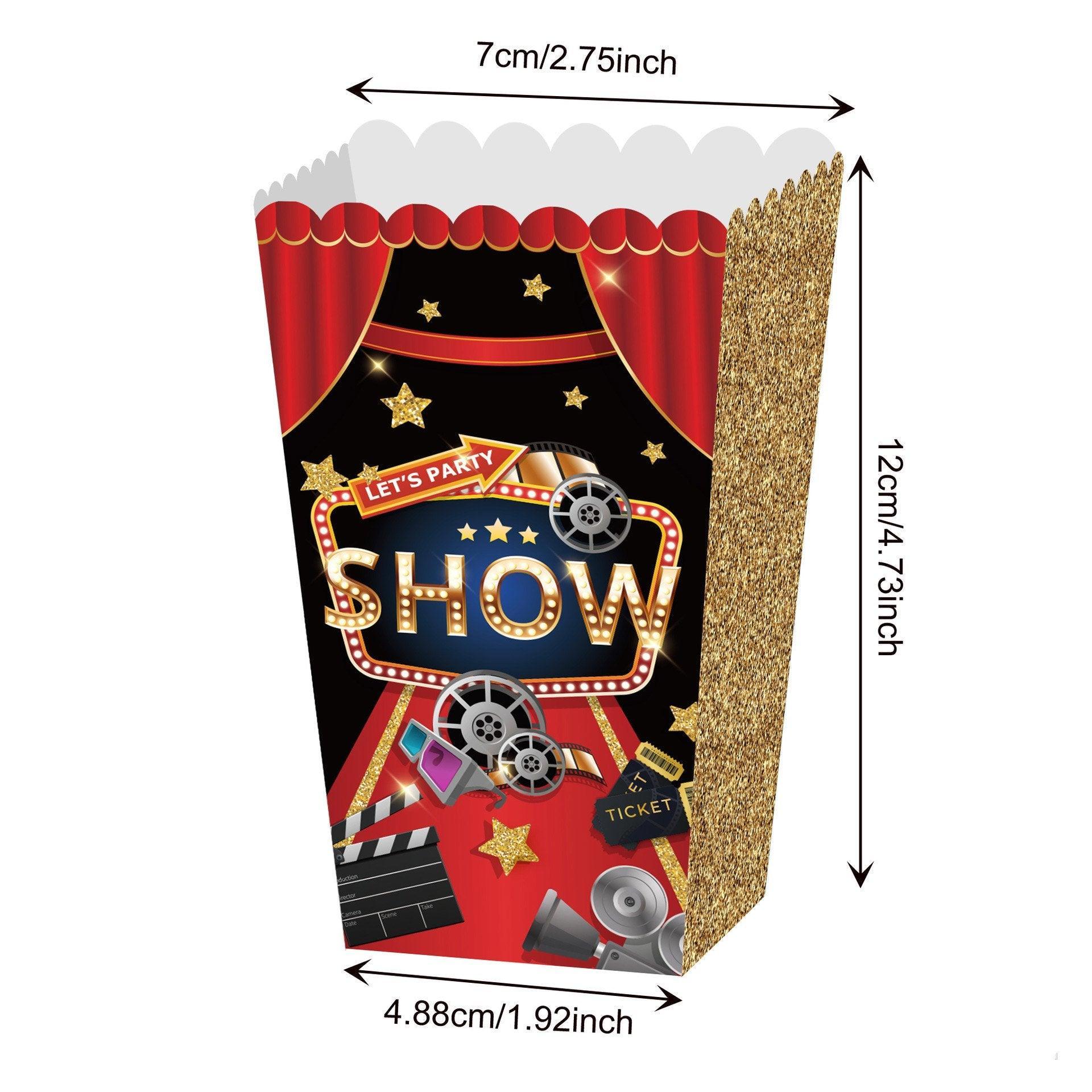 24 PCS Movie Night Snack Trays Popcorn Food Drink Holder Cinema Party Supplies - 24pcs-BM006 4