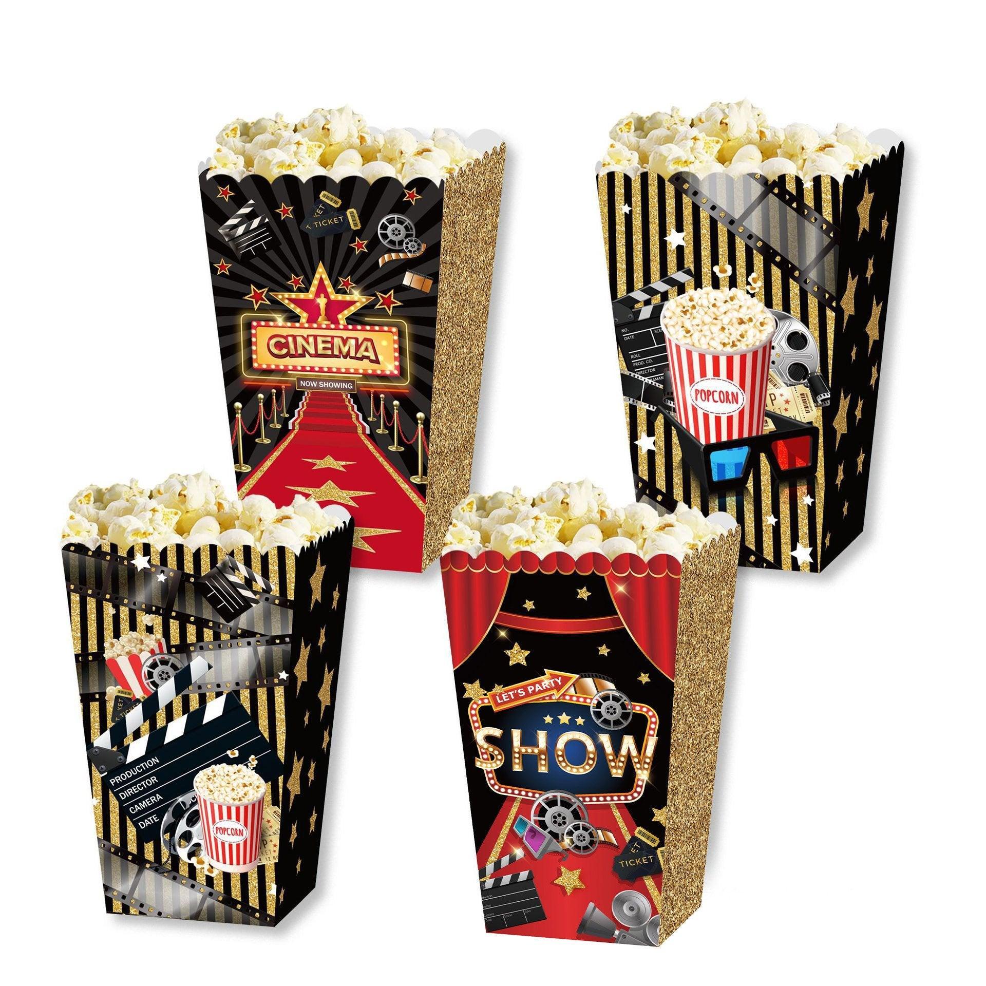 24 PCS Movie Night Snack Trays Popcorn Food Drink Holder Cinema Party Supplies - 24pcs-KY001 7
