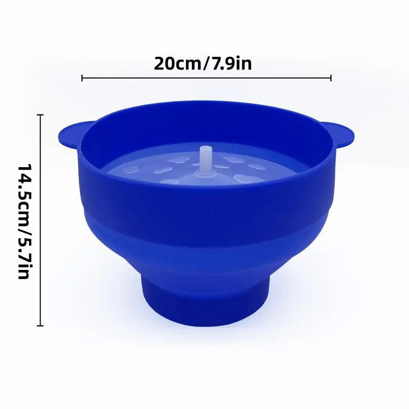 High Temperature Resistant Silicone Popcorn Bucket Collapsible Bowl with Handle - Green 3