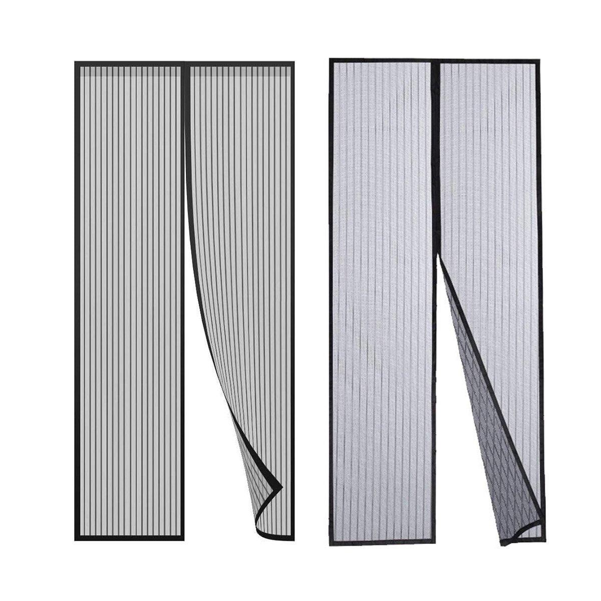 Striped Screen Door Curtain Mesh with Auto Close for Insect Protection and Ventilation - 100*210cm