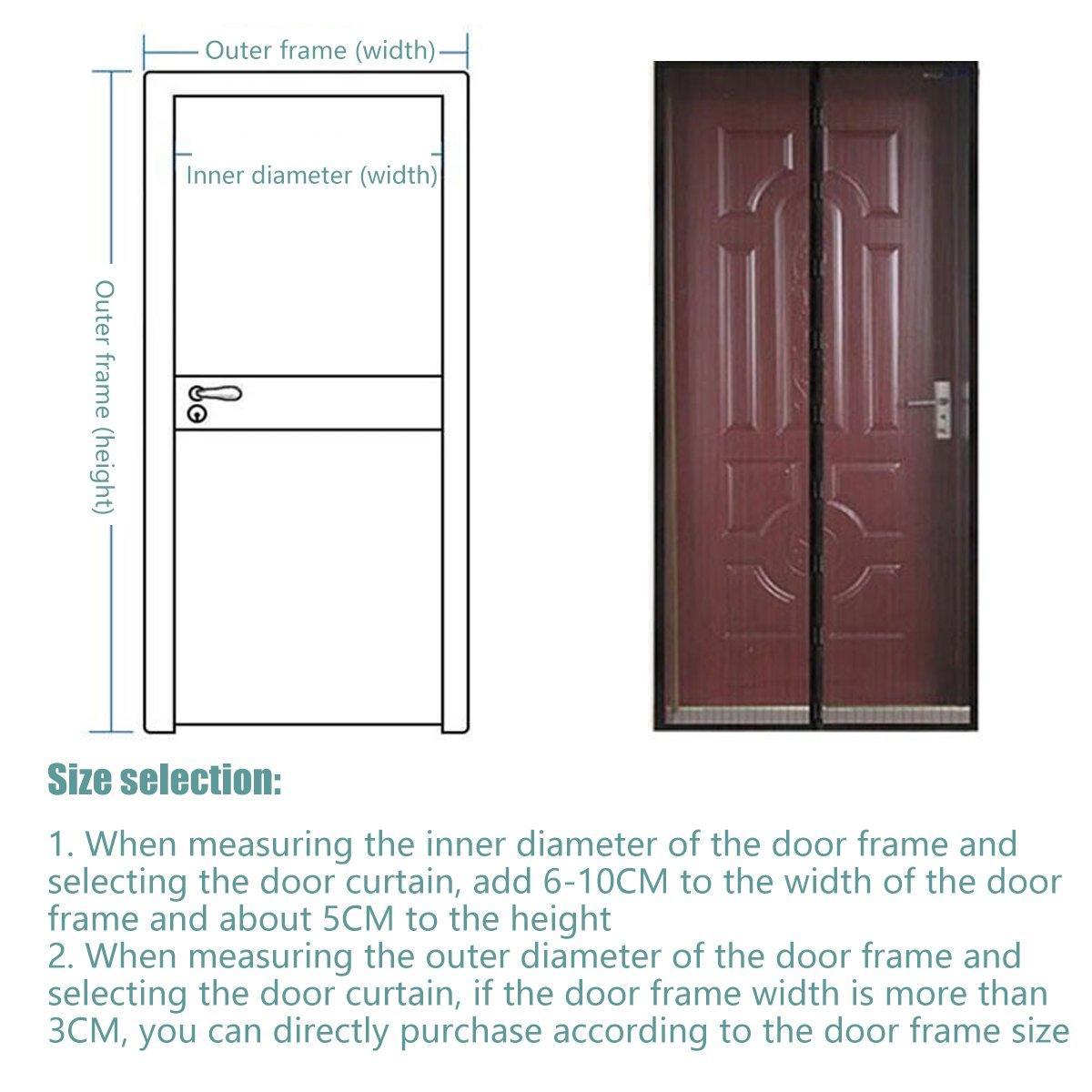 Striped Screen Door Curtain Mesh with Auto Close for Insect Protection and Ventilation - 80*210cm 3