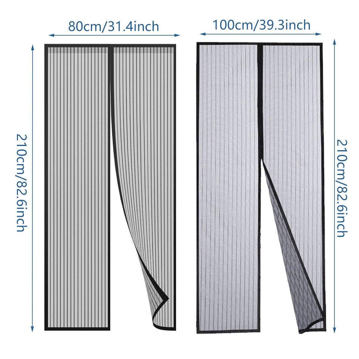 Striped Screen Door Curtain Mesh with Auto Close for Insect Protection and Ventilation - 80*210cm 4