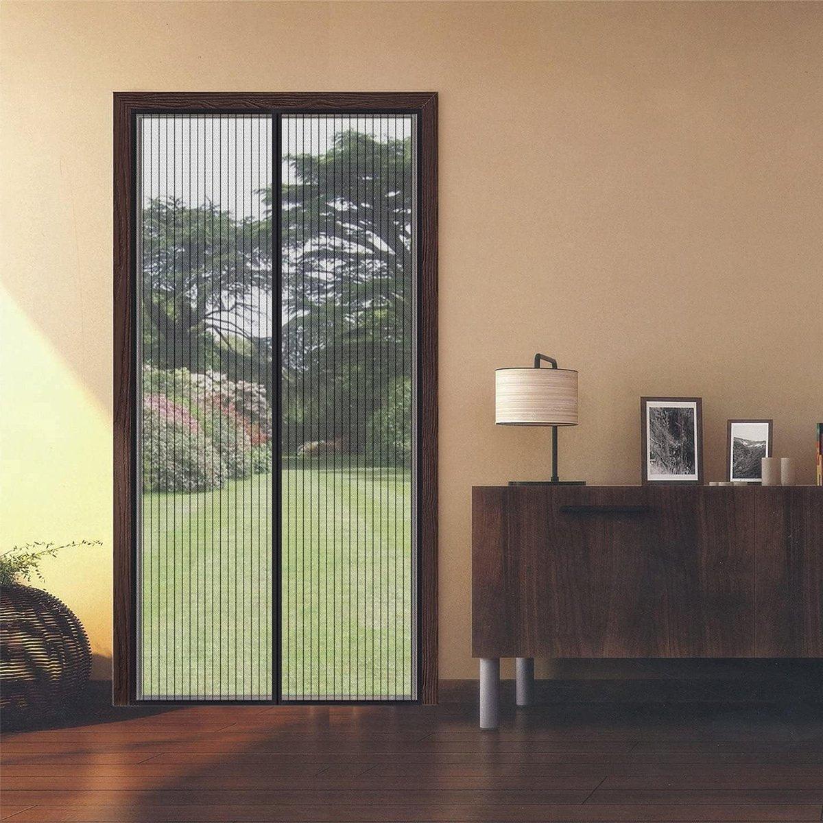 Striped Screen Door Curtain Mesh with Auto Close for Insect Protection and Ventilation - 80*210cm 5
