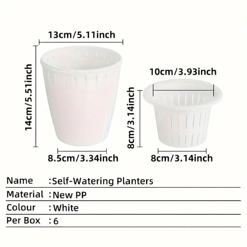6pcs Self Watering Flowerpot Breathable Planter Indoor Outdoor Garden Basin 3