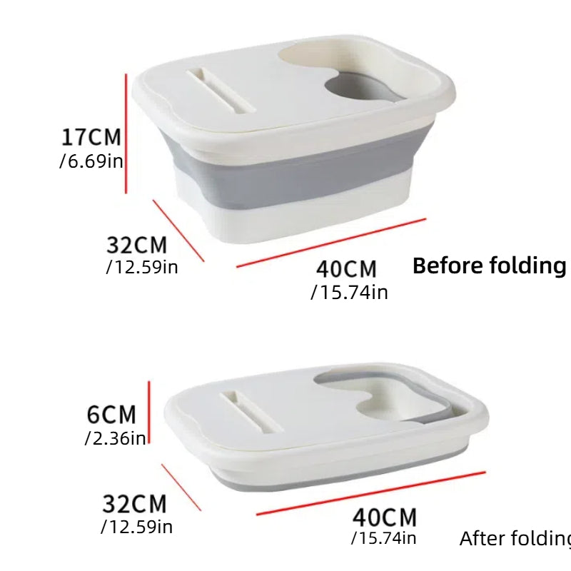 Foldable Foot Tub Portable Large Capacity Foot Basin for Home Bathroom Spa and Travel - Green 3