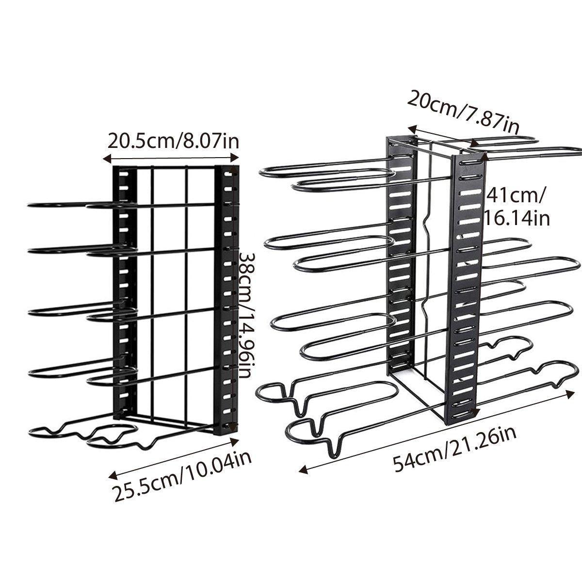 Multi-Layer Vertical Pot Lid Storage Rack Folding Kitchen Countertop Organizer - 5th-Floor 3