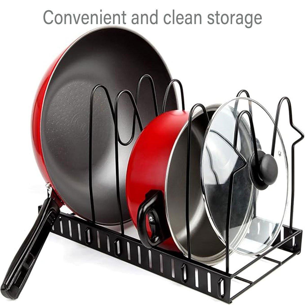 Multi-Layer Vertical Pot Lid Storage Rack Folding Kitchen Countertop Organizer - 5th-Floor 5